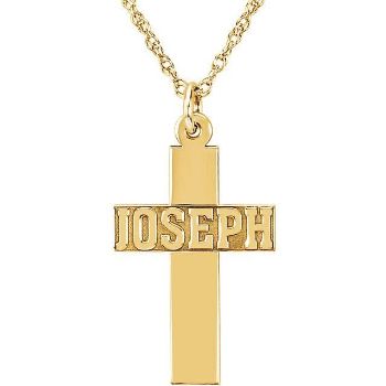 Picture of 14K Gold Nameplate Cross Necklace