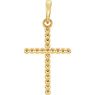 Picture of 14K Gold 17.5x12.1mm Beaded Cross Pendant