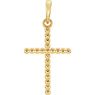 Picture of 14K Gold 17.5x12.1mm Beaded Cross Pendant