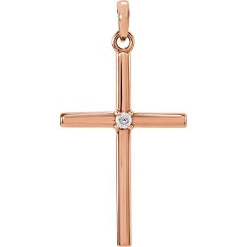 Picture of 14K Gold 26.5x13.75mm .02 CTW Diamond Cross Pendant