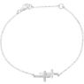 Picture of 14K Gold 1/5 CTW Diamond Double Sideways Cross 18" Necklace