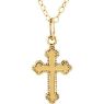 Picture of 14K Gold 16x10mm Youth Cross 15" Necklace & Packaging