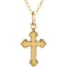 Picture of 14K Gold 16x10mm Youth Cross 15" Necklace & Packaging