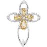 Picture of Citrine & .036 CTW Diamond Cross Pendant