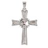 Picture of Sterling Silver Pink Tourmaline & Swiss Blue Topaz Cross Pendant