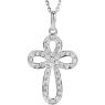 Picture of Sterling Silver 1/5 CTW Diamond Cross 18" Necklace
