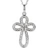 Picture of Sterling Silver 1/5 CTW Diamond Cross 18" Necklace