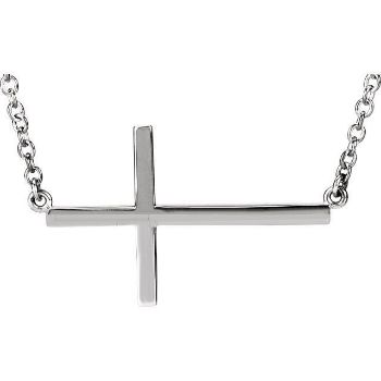 Picture of 14K Gold Sideways Cross 16-18" Necklace