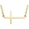 Picture of 14K Gold Sideways Cross 16-18" Necklace