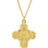Picture of 24K Gold Plated 34.51x28.96mm Four-Way Medal 24" Necklace