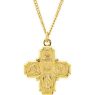 Picture of 24K Gold Plated 34.51x28.96mm Four-Way Medal 24" Necklace