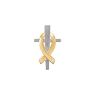 Picture of 14K White & Yellow Gold 20mm Remember Our Troops Cross Pendant
