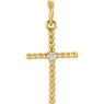 Picture of 14K Gold .02 CTW Diamond Beaded Cross Pendant