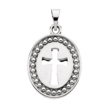 Picture of 14K Gold 16x13.5mm Beyond the Cross™ Reversible Cross & Dove Pendant