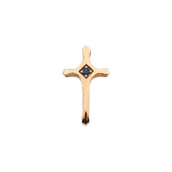 Picture of 14K Gold 23x13.5mm Cross Pendant Mounting for 2mm Round Stone