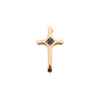 Picture of 14K Gold 23x13.5mm Cross Pendant Mounting for 2mm Round Stone