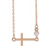 Picture of 14K Gold .03 CTW Diamond Sideways Cross 16-18" Necklace