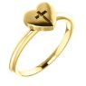 Picture of 14K Gold Heart with Cross Ring