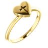 Picture of 14K Gold Heart with Cross Ring