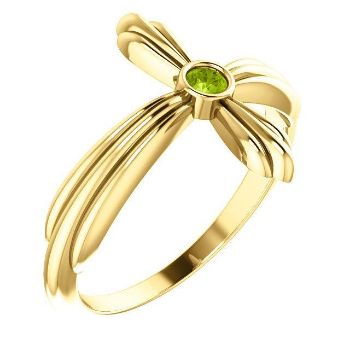 Picture of 14K Gold Peridot Sideways Cross Ring