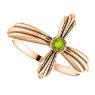 Picture of 14K Gold Peridot Sideways Cross Ring