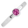 Picture of Silver Ring high set 4 mm Round Pink Tourmaline