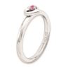 Picture of Silver Heart Ring Created Pink Sapphire