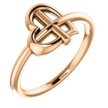 Picture of 14K Gold Heart Cross Ring