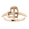 Picture of 14K Gold Heart Cross Ring