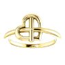 Picture of 14K Gold Heart Cross Ring