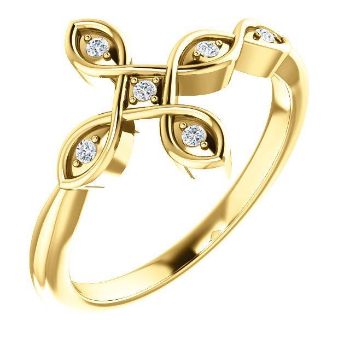 Picture of 14K Gold .05 CTW Diamond Sideways Cross Ring