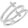 Picture of 14K White 3/8 CTW Diamond Sideways Cross Ring