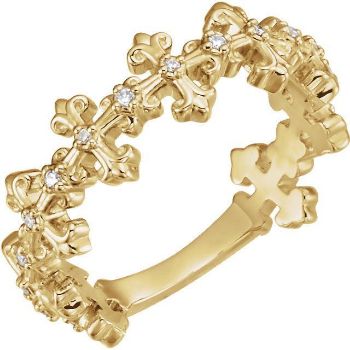 Picture of 14K Gold .06 CTW Diamond Cross Ring