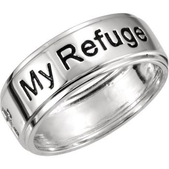 Picture of Sterling Silver My Refuge My Strength Ring Size 11