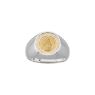 Picture of 14K Yellow Gold & Sterling Silver  Round Miraculous Medal Ring Size 7