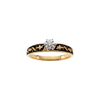 Picture of 14K Gold  Diamond Religious Engagement Ring
