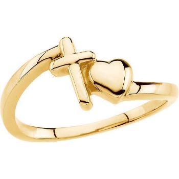 Picture of 14K Gold Cross & Heart Chastity Rings®