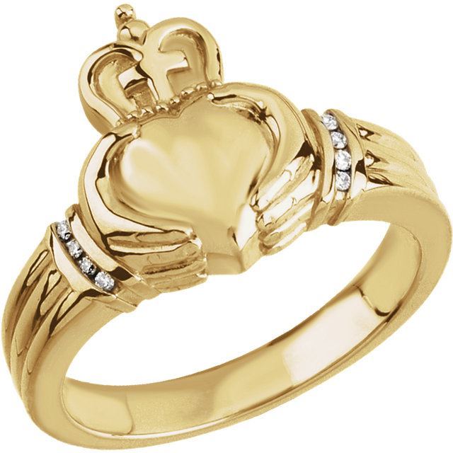 Carina Gems. 14K Gold .05 CTW Men's Claddagh Ring