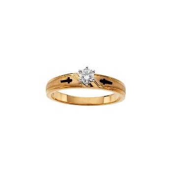 Picture of Cross Solitaire Engagement Ring or Duo Band