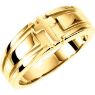 Picture of 14K Gold Men's Religious Cross Duo Band