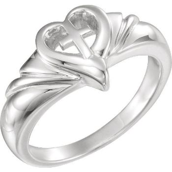 Picture of 14K Gold Heart & Cross Ring