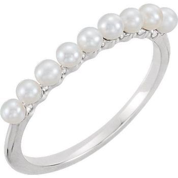 Picture of 14K Gold Freshwater Cultured Pearl Stackable Ring