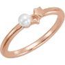 Picture of 14K Gold Freshwater Cultured Pearl Youth Double Star Ring