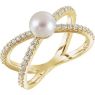 Picture of 14K Gold Freshwater Cultured Pearl & 1/3 CTW Diamond Ring