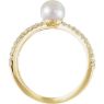 Picture of 14K Gold Freshwater Cultured Pearl & 1/3 CTW Diamond Ring
