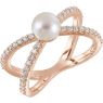 Picture of 14K Gold Freshwater Cultured Pearl & 1/3 CTW Diamond Ring