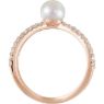 Picture of 14K Gold Freshwater Cultured Pearl & 1/3 CTW Diamond Ring