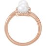 Picture of 14K Gold Freshwater Cultured Pearl & 1/6 CTW Diamond Ring