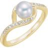 Picture of 14K Gold Freshwater Cultured Pearl & 1/8 CTW Diamond Ring