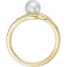 Picture of 14K Gold Freshwater Cultured Pearl & 1/8 CTW Diamond Ring